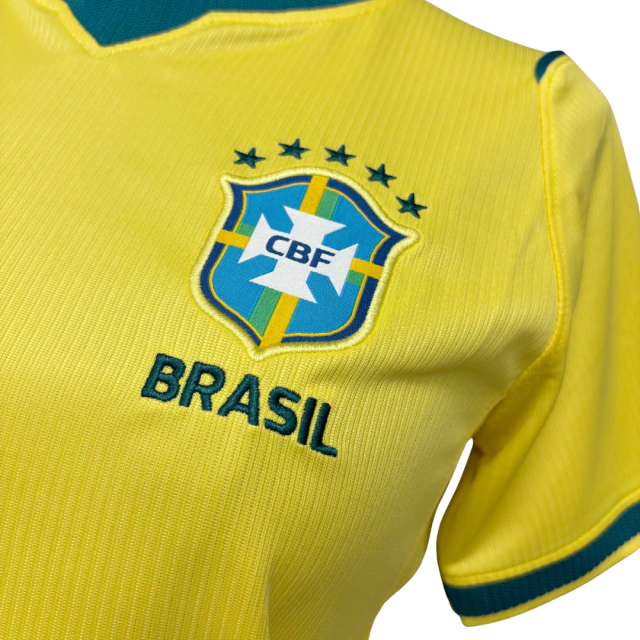 Camisa Brasil Feminina Amarela Torcedor